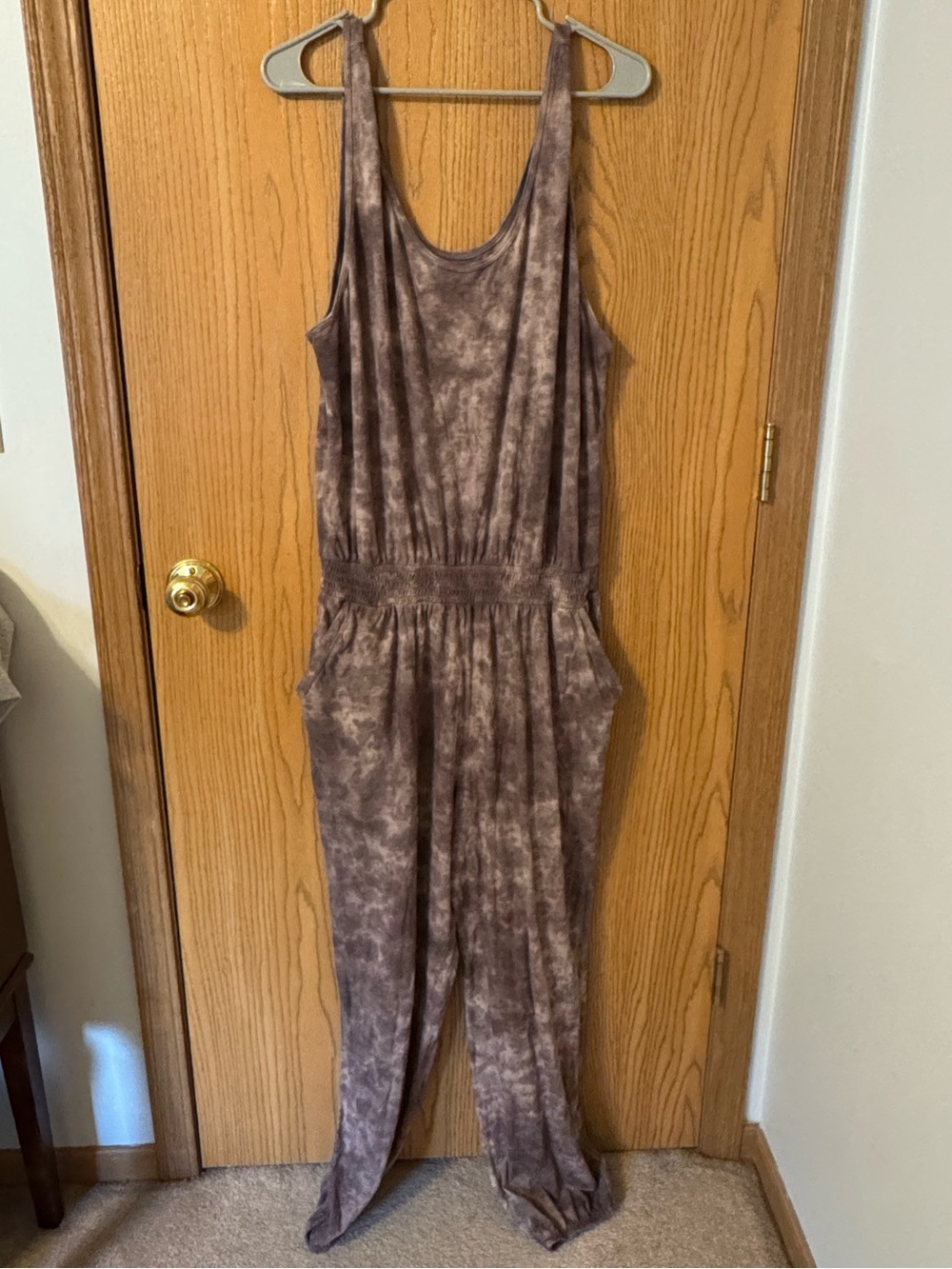 Aerie Brown Tie-Dye Jumpsuit